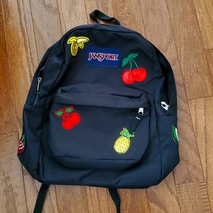 Jansport Black Superbreak Backpack  in Fruity Tutti